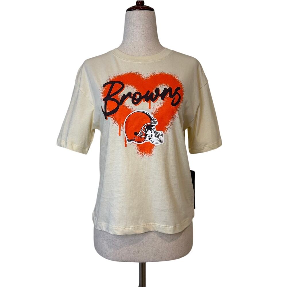 NWT NFL Cleveland Browns Girls Heart Graphic T-Shirt, Size XL 16